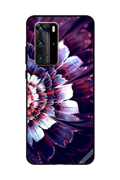 Covernex غطاء حماية لهاتف هواوي بي 40 برو مع زهرة كبيرة منعكسة على الجانب الأيسر