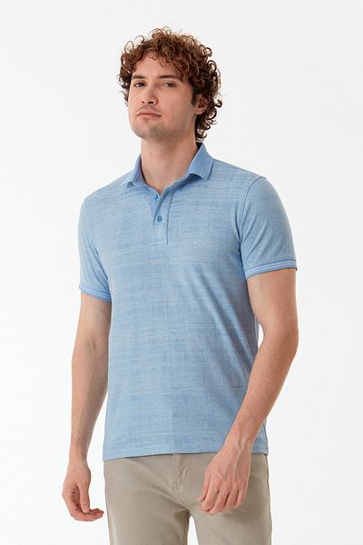 Fulla Moda Tricou cu guler polo rupt cu jumătate de nasturi