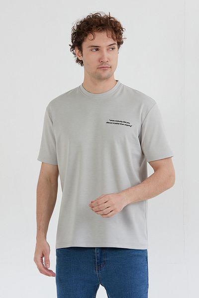 Fulla Moda Μπλουζάκι με λαιμόκοψη με ανάγλυφο κείμενο