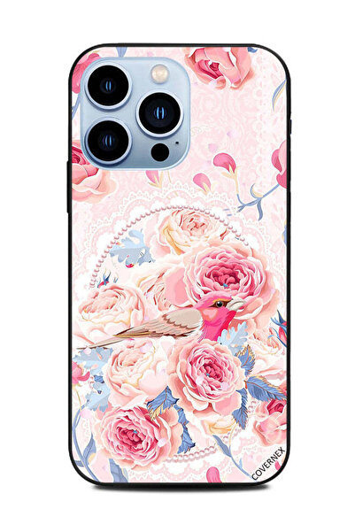 Covernex غطاء حماية لهاتف Apple iPhone 13 Pro على شكل طائر وردي لطيف في باقة ...
