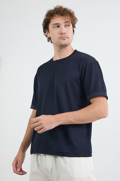 Fulla Moda Βασικό μπλουζάκι Jacquard Crew Neck