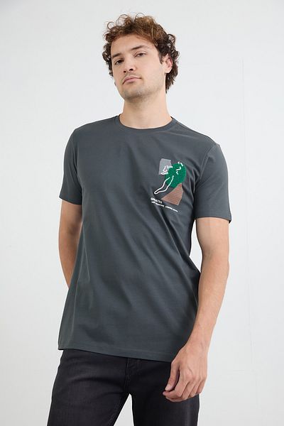 Fulla Moda Κεντημένο T-Shirt με λαιμόκοψη