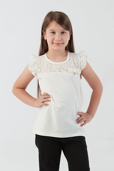 Fulla Moda Girl's Blouse with Lace Detail on the Sleeves