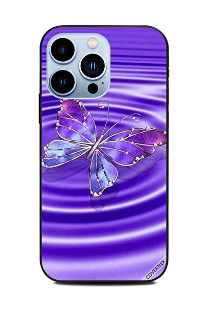 Covernex غطاء حماية لجهاز Apple iPhone 13 Pro - أزرق أرجواني - فراشة