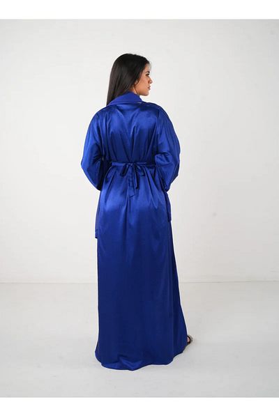 Jameela Dark Blue Bling Open Abaya 3 Pieces Set