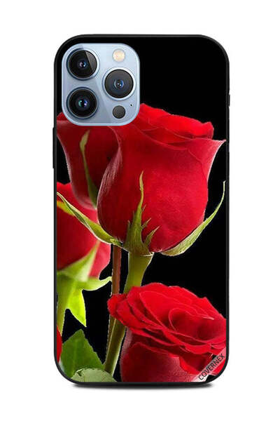 Covernex غطاء حماية لهاتف أبل آيفون 13 برو ماكس - ورود حمراء
