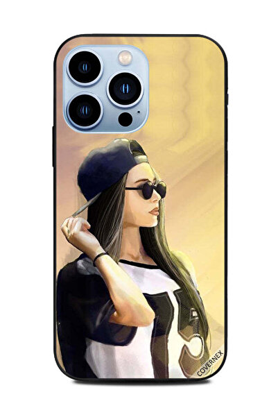Covernex غطاء حماية لهاتف Apple iPhone 13 Pro، فتاة لطيفة ترتدي نظارات سوداء