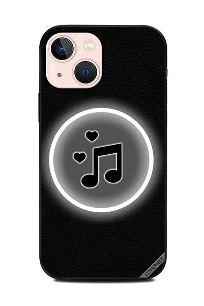 Covernex غطاء حماية لهاتف Apple iPhone 13 Mini موسيقى وقلبان أسودان
