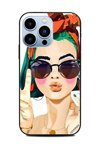 Covernex غطاء حماية لهاتف Apple iPhone 13 Pro - فتاة أنيقة تصنع النصر