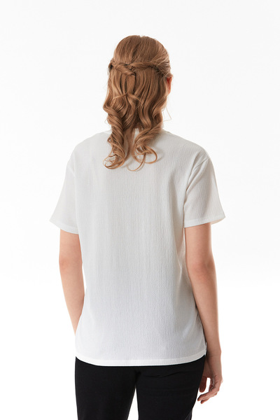 Fulla Moda Μπλουζάκι μεγάλου μεγέθους από ύφασμα με κέντημα αρκουδάκι