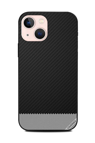 Covernex غطاء حماية لهاتف Apple iPhone 13 Mini بنمط خطوط سوداء ورمادية
