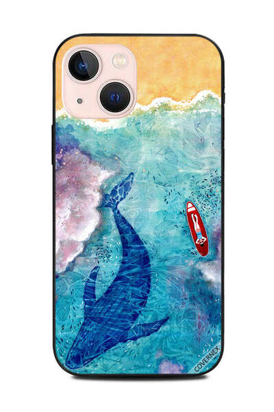 Covernex غطاء حماية لهاتف Apple iPhone 13 Mini - حوت وراكب أمواج