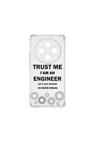 bestcase ® Anti Shock Case for Oppo Reno12 F / FS, Trust me I'm an engineer, 1913370 AS 1841