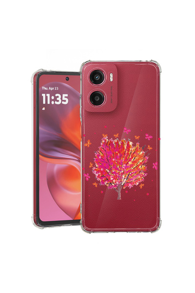 bestcase ® Husă antișoc pentru Motorola Moto G05, Copac cu fluturi, 1926357 A...