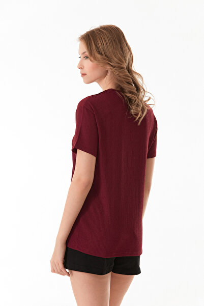 Fulla Moda Βασικό υφασμάτινο μπλουζάκι με περιτύλιγμα