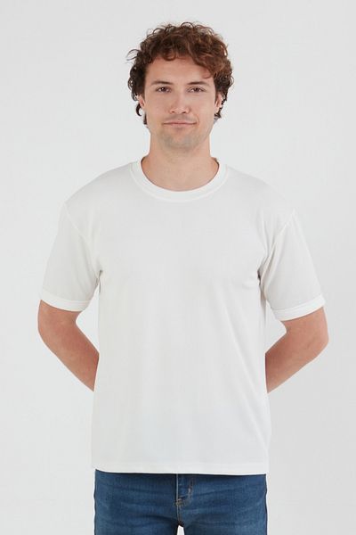 Fulla Moda Βασικό μπλουζάκι Jacquard Crew Neck