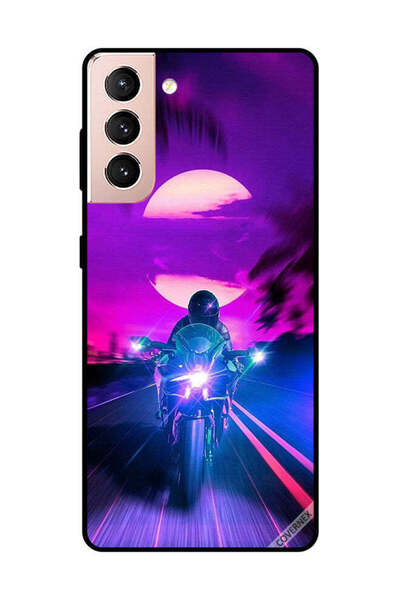 Covernex غطاء حماية لهاتف سامسونج جالاكسي S21 راكب الدراجة النارية يترك القمر...