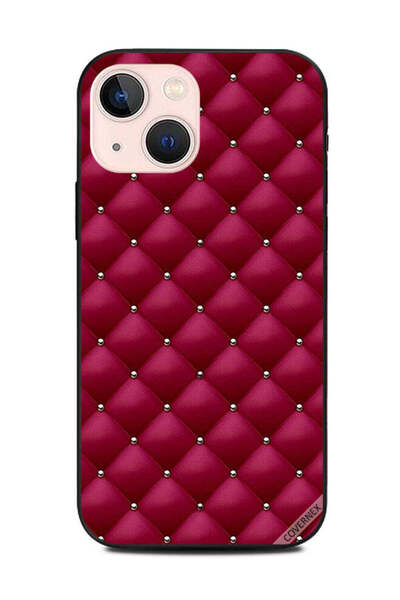 Covernex غطاء حماية لجهاز Apple iPhone 13 Mini Stappers على قماش وردي أحمر