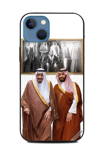 Covernex غطاء حماية لهاتف أبل آيفون 13 الملك سلمان ومحمد بن سلمان يتحدثان أثن...