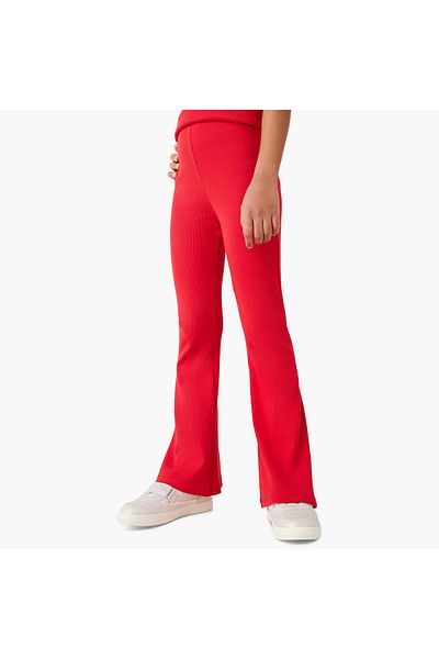 Juniors Ribbed Flared Leggings with Elasticated Waistband