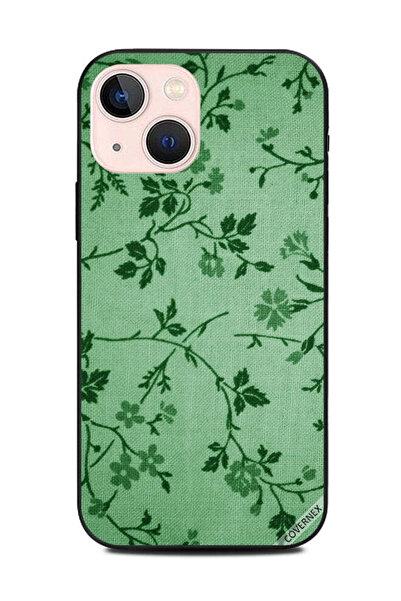 Covernex غطاء حماية لجهاز Apple iPhone 13 Mini جلد أخضر مزهر
