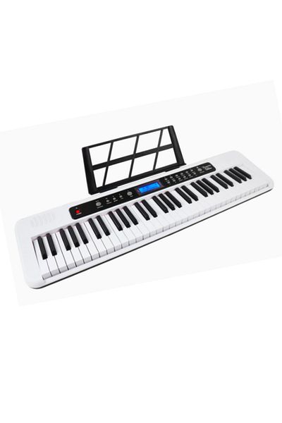 Aiersi A828 Touch Response 61 Keys Beginner Keyboard - White