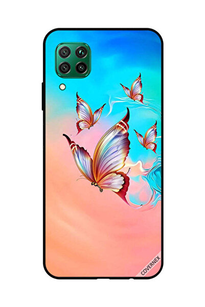 Covernex غطاء حماية لهاتف هواوي نوفا 7i / P40 لايت - فراشات تحلق فوق لون الطلاء