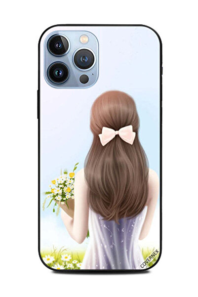 Covernex غطاء حماية لهاتف Apple iPhone 13 Pro Max فتاة جميلة تحمل الزهور