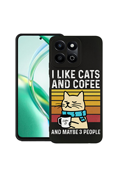 bestcase ® Husa Slim Silicon pentru Honor 200 Smart, Pisici și Cafea, 1923378...