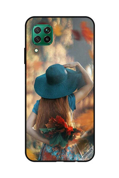 Covernex غطاء حماية لهاتف هواوي نوفا 7i / P40 لايت - فتاة قبعة تخفي أوراق الحب