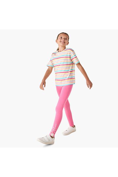 Juniors بنطال ضيق مطبوع بحزام خصر مطاطي