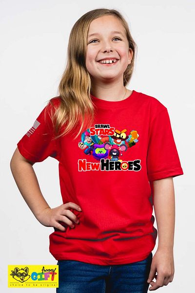 Funny Gift Brawl Stars New Heroes Kids Short Sleeve T-Shirt