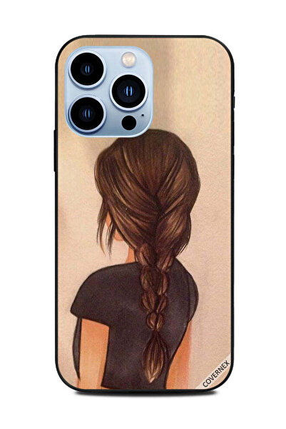 Covernex غطاء حماية لهاتف Apple iPhone 13 Pro صورة فتاة لطيفة ذات شعر مطوي عتيق