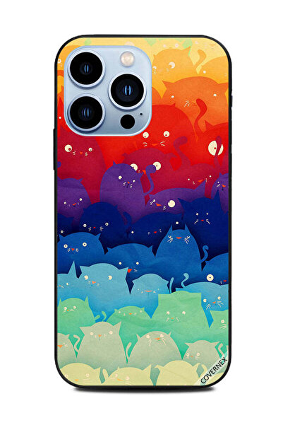 Covernex غطاء حماية لهاتف Apple iPhone 13 Pro - قطط ملونة