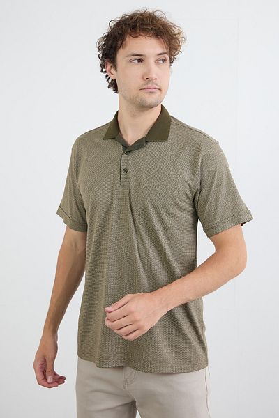 Fulla Moda Μπλουζάκι με μοτίβο με κανονική εφαρμογή με μισό κουμπί με γιακά πόλο