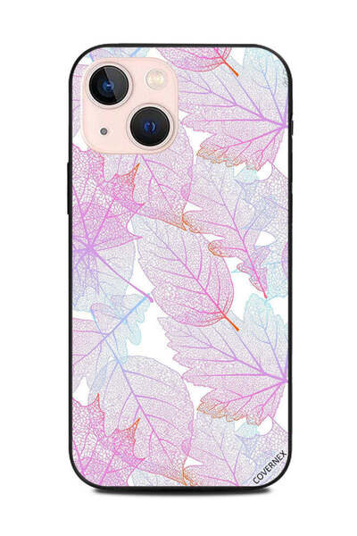 Covernex غطاء حماية لهاتف Apple iPhone 13 Mini بنقشة أوراق وردية