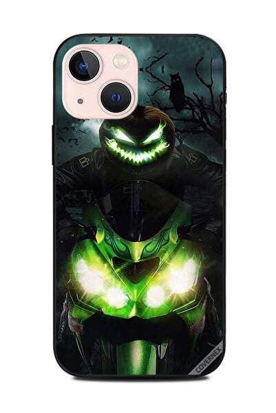 Covernex غطاء حماية لجهاز أبل آيفون 13 ميني، دراجة خضراء، بومة ليلية داكنة في...