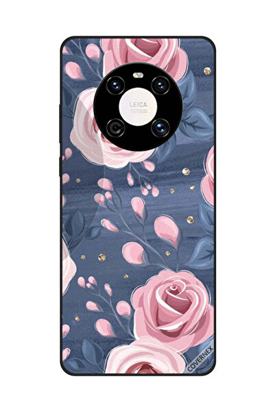 Covernex غطاء حماية لهاتف هواوي ميت 40 برو/40 برو+ بنقشة ورود وردية وأوراق رم...