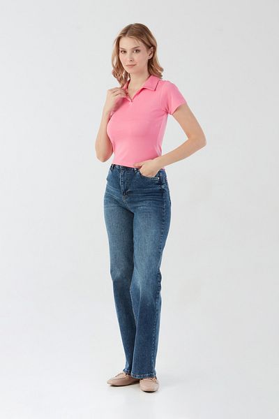 Fulla Moda Basic Polo T-Shirt με λαιμόκοψη