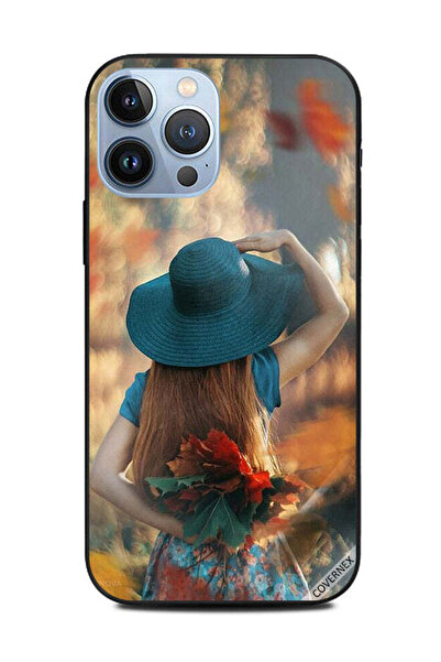 Covernex غطاء حماية لهاتف Apple iPhone 13 Pro Max فتاة قبعة تخفي أوراق الحب