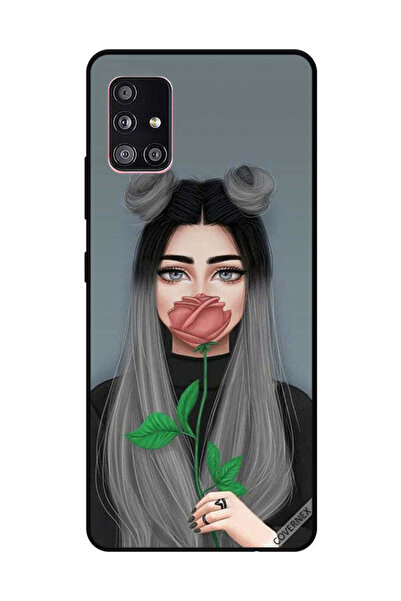 Covernex غطاء حماية لهاتف سامسونج جالاكسي A51، فتاة لطيفة تخفي فمها على شكل و...