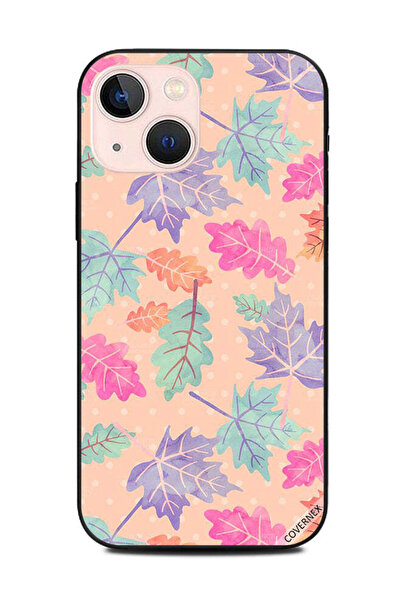 Covernex غطاء حماية لهاتف Apple iPhone 13 Mini بنقشة أوراق الشجر باللونين الأ...