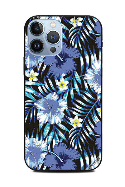 Covernex غطاء حماية لهاتف Apple iPhone 13 Pro Max أبيض وأزرق وزهور وريش
