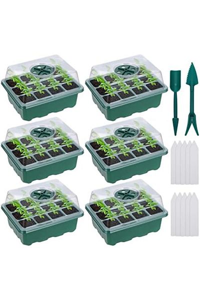 Inkbird LERWAY Seed Starter Tray 6-Pack Seedling Starter Kits Plant Starter Kit with Humidity Domes
