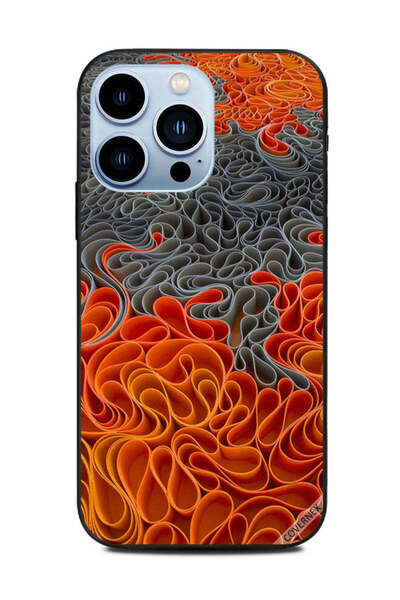 Covernex غطاء حماية لهاتف Apple iPhone 13 Pro بنمط ورقي رمادي وبرتقالي