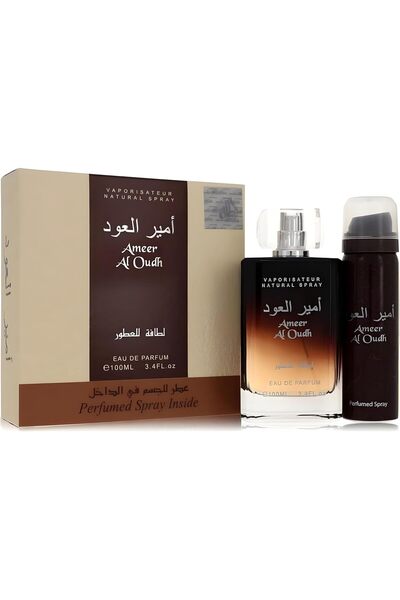 lattafa Ameer Al Oudh Eau de Parfum for Unisex, 100 ml with Deodorant 50 ml