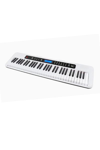Aiersi A828 Touch Response 61 Keys Beginner Keyboard - White