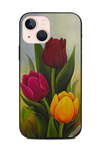 Covernex غطاء حماية لهاتف Apple iPhone 13 Mini برسومات زهور توليب ملونة