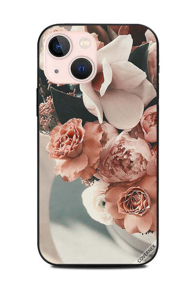 Covernex غطاء حماية لجهاز أبل آيفون 13 ميني باقة زهور الخوخ
