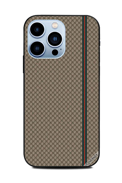Covernex غطاء حماية لهاتف Apple iPhone 13 Pro بخطوط حمراء وخضراء على نمط بني